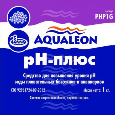 pH-плюс для бассейна порошок Aqualeon (1 кг)