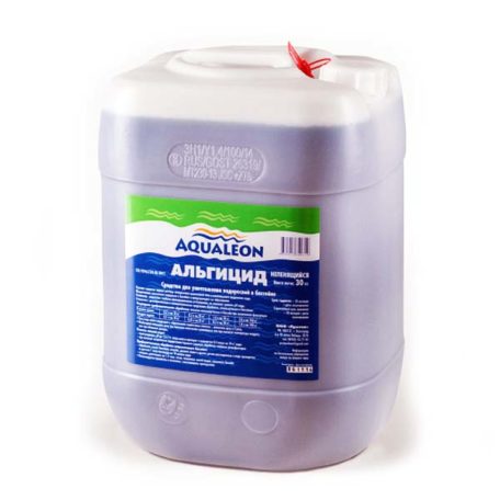 Альгицид Aqualeon (30 л) для чистки бассейна от водорослей в пластиковой канистре