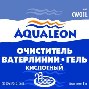 Очиститель ватерлинии гель для бассейна кислотный Aqualeon (1 л)